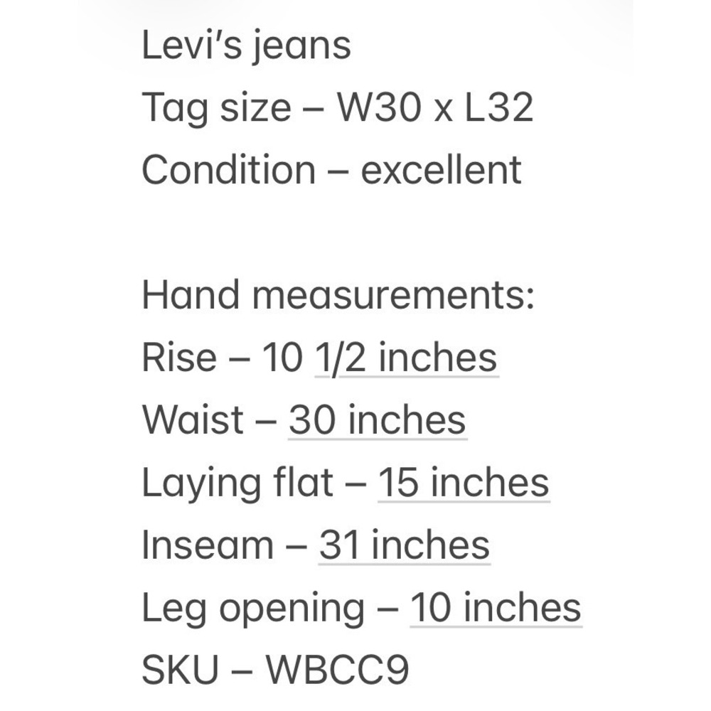 Levi's Womens 726 Flare Mid Rise Stretch Blue Denim Jeans 30x32 Meas: 30x31 - Picture 8 of 8